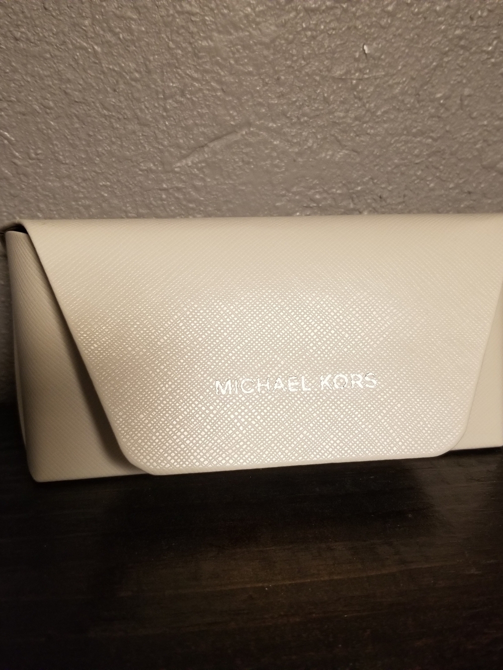 Michael Kors White Textured Leather Sunglasses Case